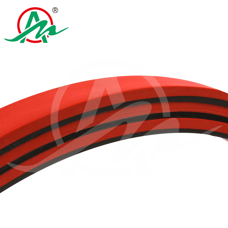 Customized flat rubber timing belt add red rubber for packing box folding-gluing machine