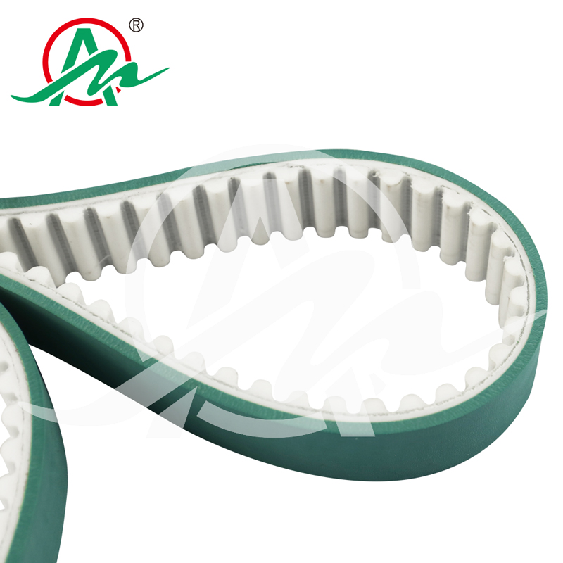 Customized  PU timing belt HTM14M with coating green rubber