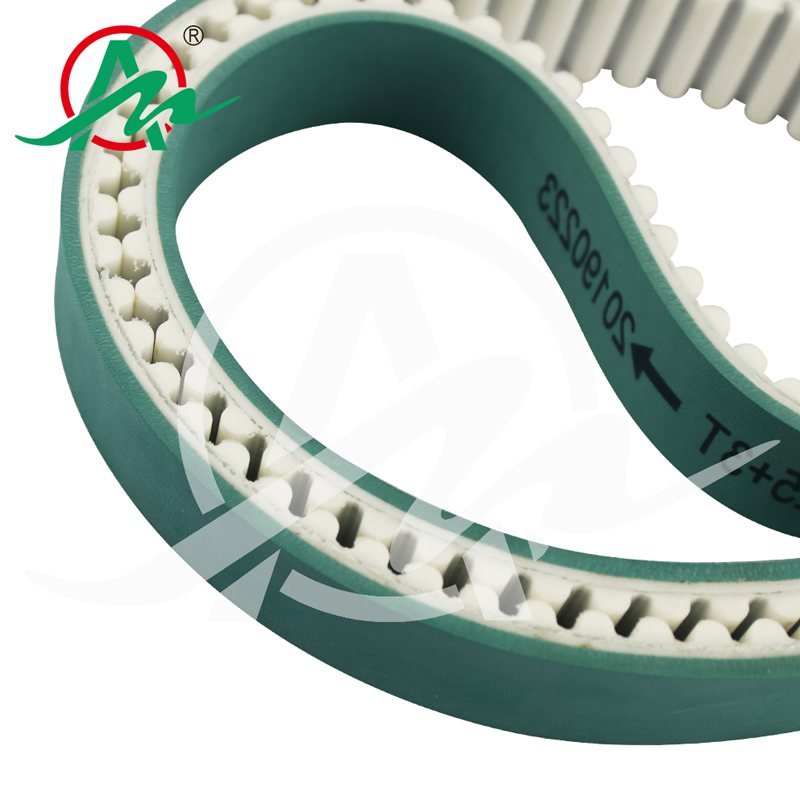 Customized  PU timing belt HTM14M with coating green rubber