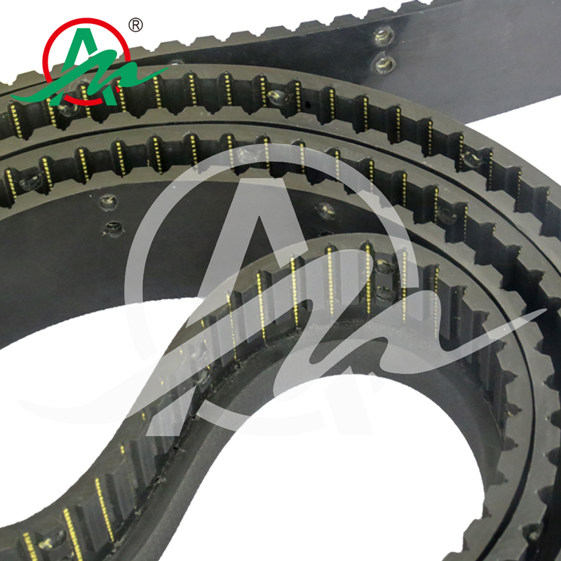 Customized black P type PU timing belt for high-end treadmill
