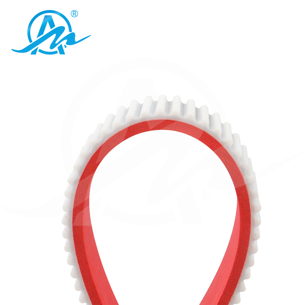 Customized PU timing belt HTD5M with red rubber coat
