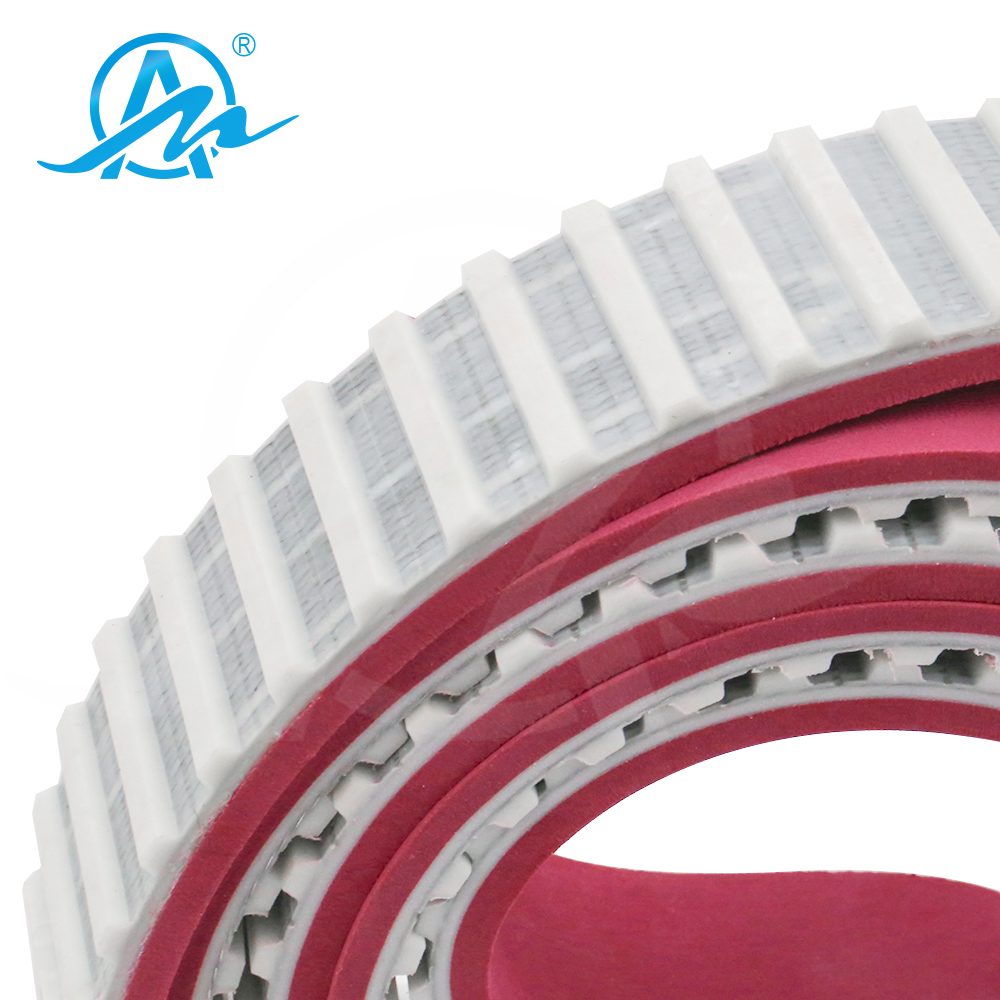 Customized PU timing belt L with red rubber coat